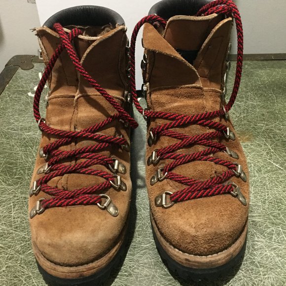 VINTAGE VIBRAM LEATHER HIKING BOOTS SIZE 8 - Picture 2 of 8
